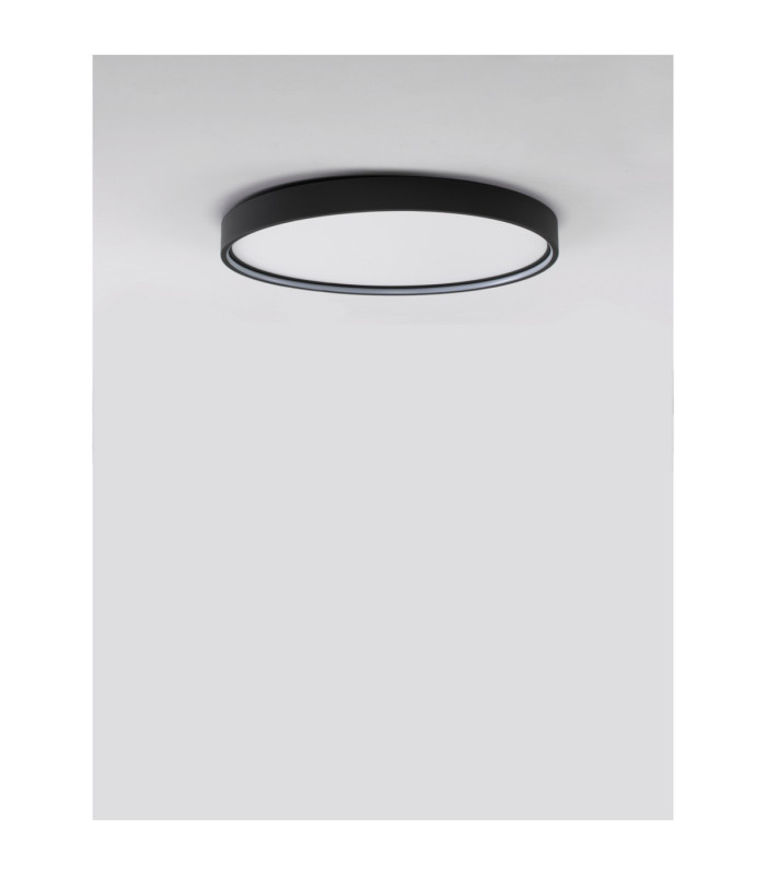 Olaf Integrated LED Semi Flush Ceiling Light Sandy Black Triac Dimmable LED 60W 4800lm 3000K-3