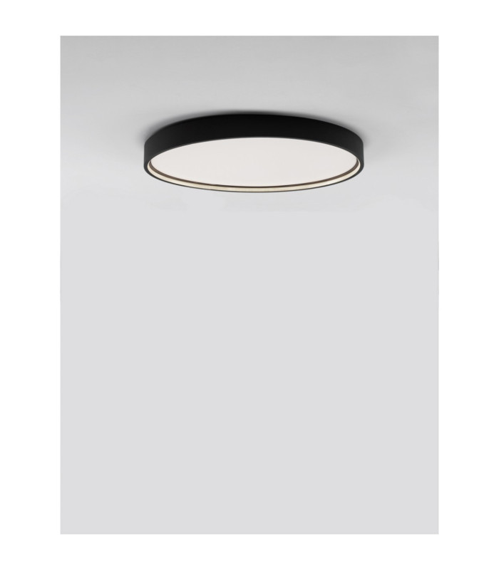 Olaf Integrated LED Semi Flush Ceiling Light Sandy Black Triac Dimmable LED 60W 4800lm 3000K-4