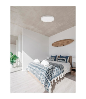 Olaf Flush Ceiling Light Sandy White Triac Dimmable LED 60W 4800lm 3000K-2
