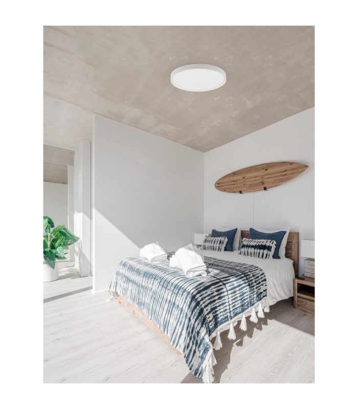Olaf Flush Ceiling Light Sandy White Triac Dimmable LED 60W 4800lm 3000K-2