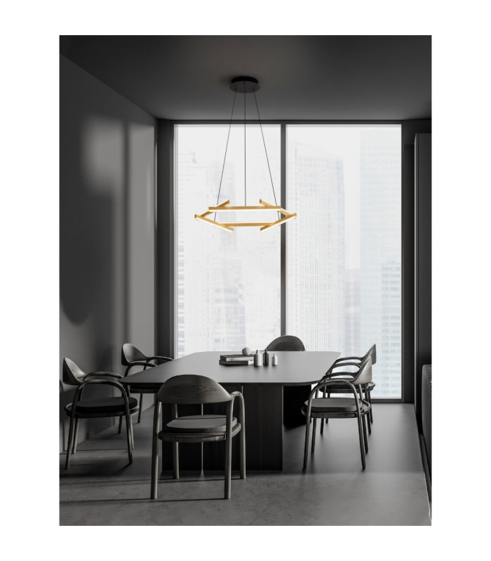 Hyde Integrated LED Pendant Ceiling Light Brushed Gold Black Triac Dimmable LED 38W 2046lm 3000K-2