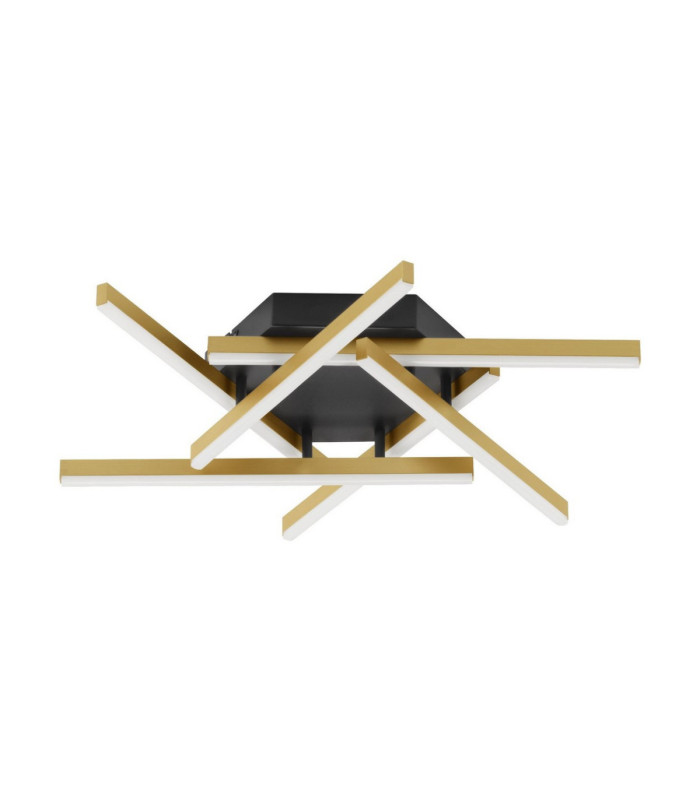 Hyde Integrated LED Semi Flush Ceiling Light Brushed Gold Black Triac Dimmable LED 38W 1993lm 3000K-1