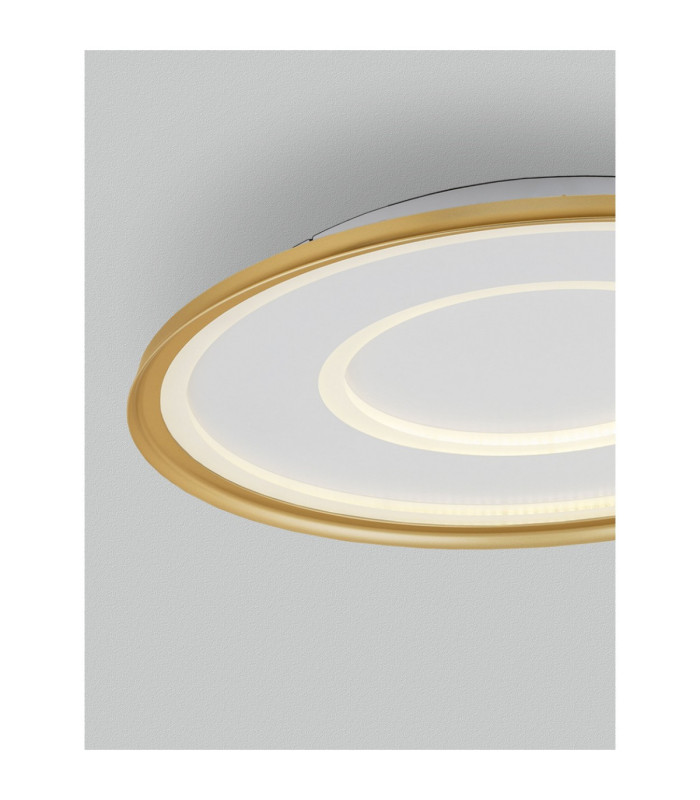 Figin Integrated LED Semi Flush Ceiling Light Sandy Gold Dimmable LED 49W 2771lm 2700 -5000K CCT Remote Control-5