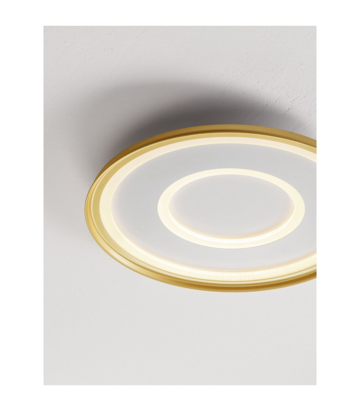 Figin Integrated LED Semi Flush Ceiling Light Sandy Gold Dimmable LED 40W 2244lm 2700 -5000K CCT Remote Control-5