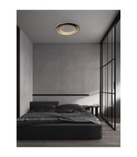 Arbor Integrated LED Semi Flush Ceiling Light Matt Black Triac Dimmable LED 27W 810lm 3000K-2