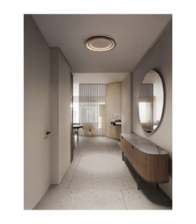 Arbor Integrated LED Semi Flush Ceiling Light Matt Black Triac Dimmable LED 33W 1067lm 3000K-2
