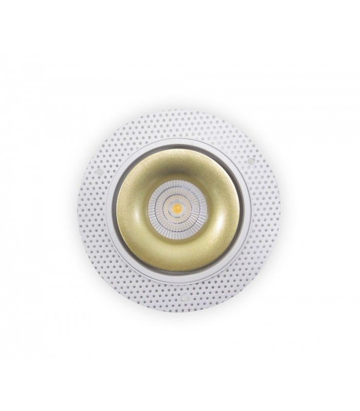 LED Recessed Round Downlight, White/Gold, 40 deg. Beam Angle, 760lm, 3000K, IP20, DRIVER NOT INC. - 7