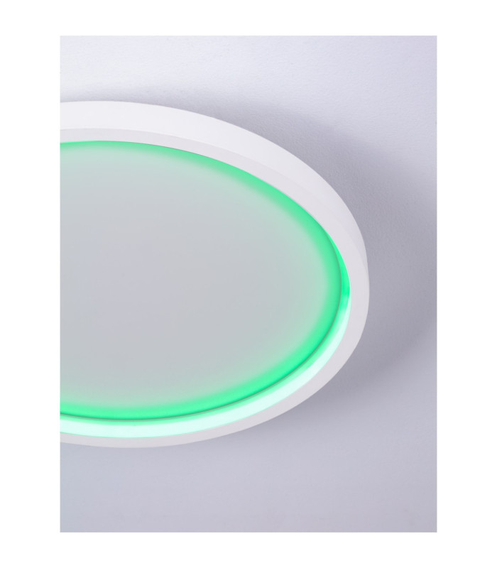 Chet Flush Ceiling Light Sandy White LED 30 Watt 2057lm 2700-5000K CCT Remote Control RGB Ring-9
