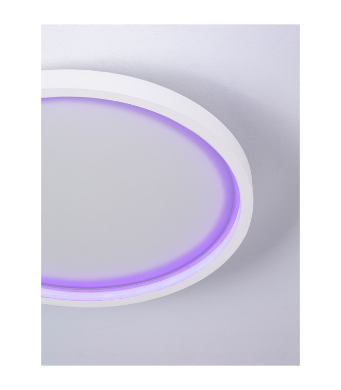 Chet Flush Ceiling Light Sandy White LED 30 Watt 2057lm 2700-5000K CCT Remote Control RGB Ring-11