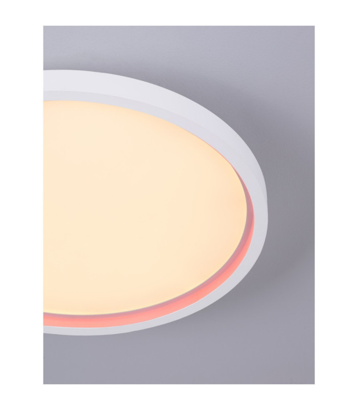 Chet Flush Ceiling Light Sandy White LED 30 Watt 2057lm 2700-5000K CCT Remote Control RGB Ring-12