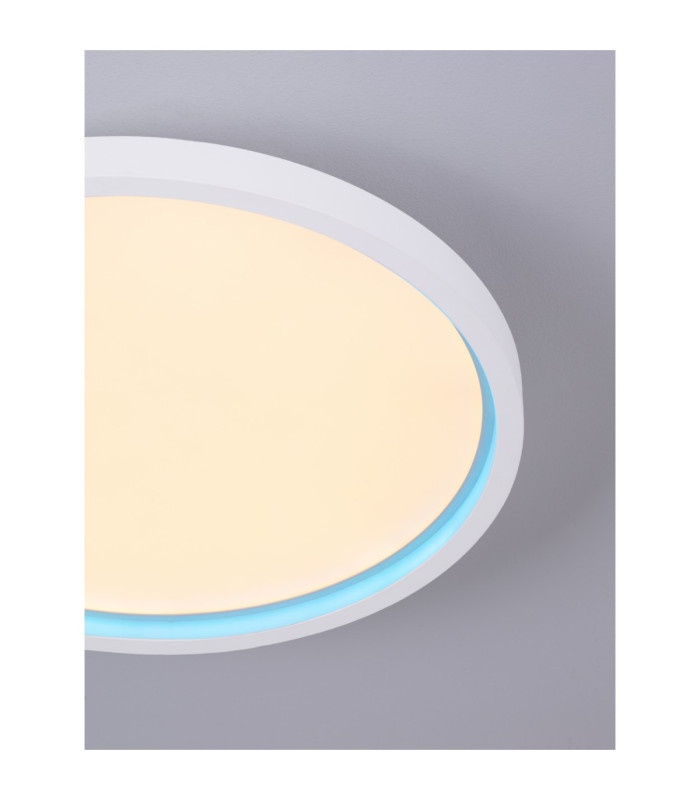 Chet Flush Ceiling Light Sandy White LED 30 Watt 2057lm 2700-5000K CCT Remote Control RGB Ring-14