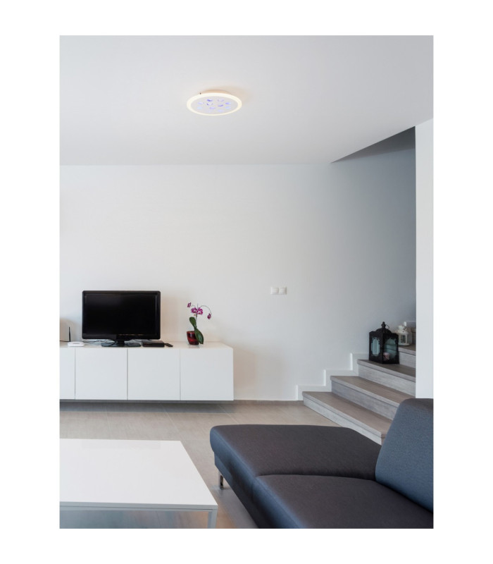 Astro Decorative Flush Ceiling Light Sandy White Outer Ring Dimmable LED 19W 1485lm 3000K RGB in Center-2