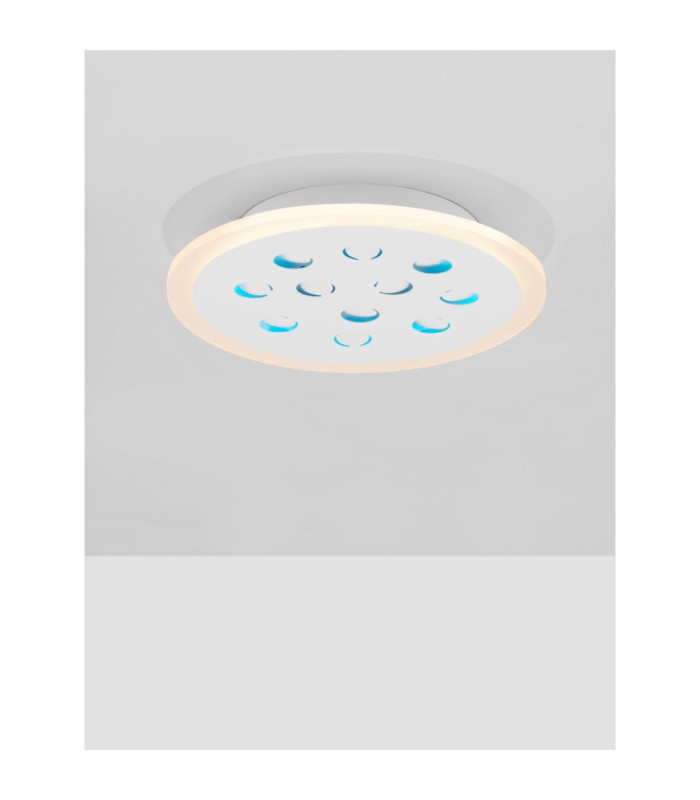 Astro Decorative Flush Ceiling Light Sandy White Outer Ring Dimmable LED 19W 1485lm 3000K RGB in Center-4