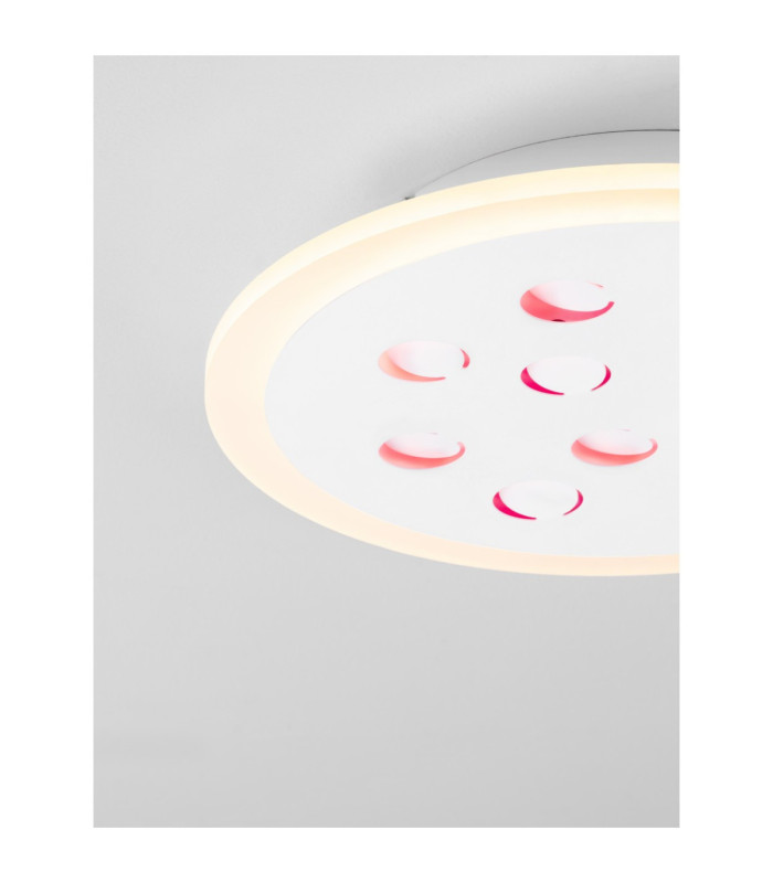 Astro Decorative Flush Ceiling Light Sandy White Outer Ring Dimmable LED 19W 1485lm 3000K RGB in Center-6