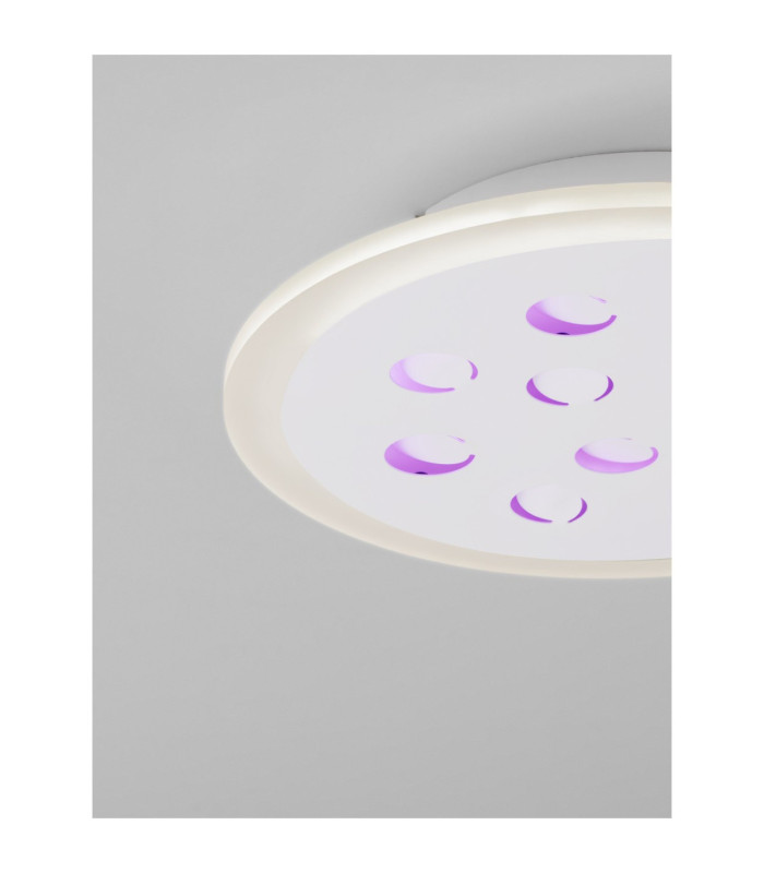 Astro Decorative Flush Ceiling Light Sandy White Outer Ring Dimmable LED 19W 1485lm 3000K RGB in Center-7