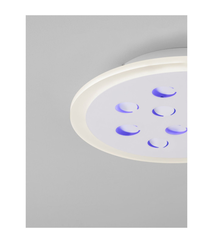 Astro Decorative Flush Ceiling Light Sandy White Outer Ring Dimmable LED 19W 1485lm 3000K RGB in Center-8