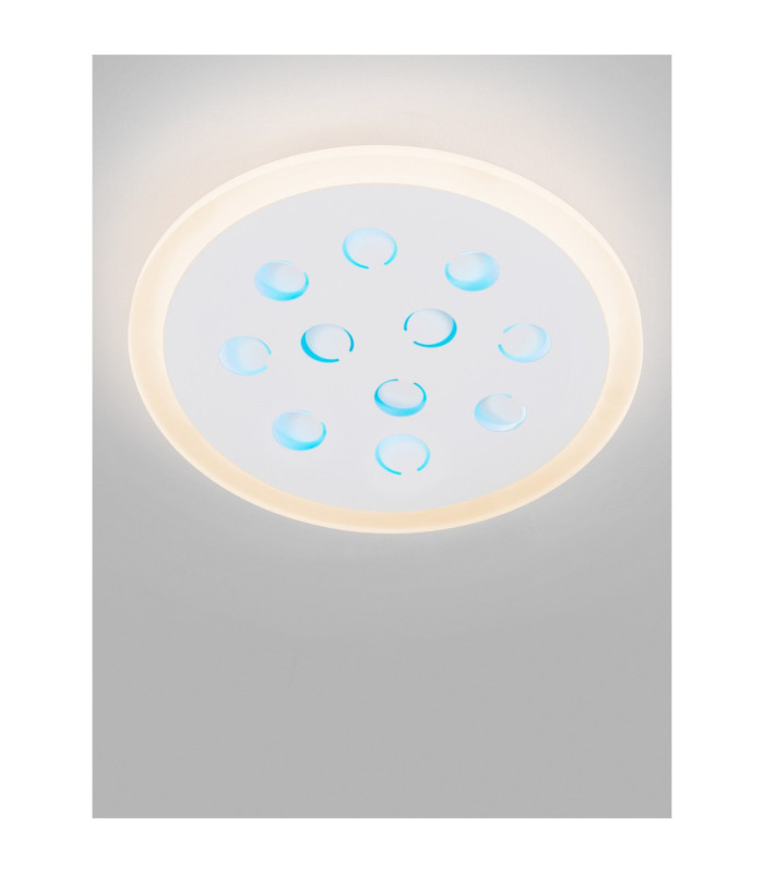 Astro Decorative Flush Ceiling Light Sandy White Outer Ring Dimmable LED 19W 1485lm 3000K RGB in Center-10