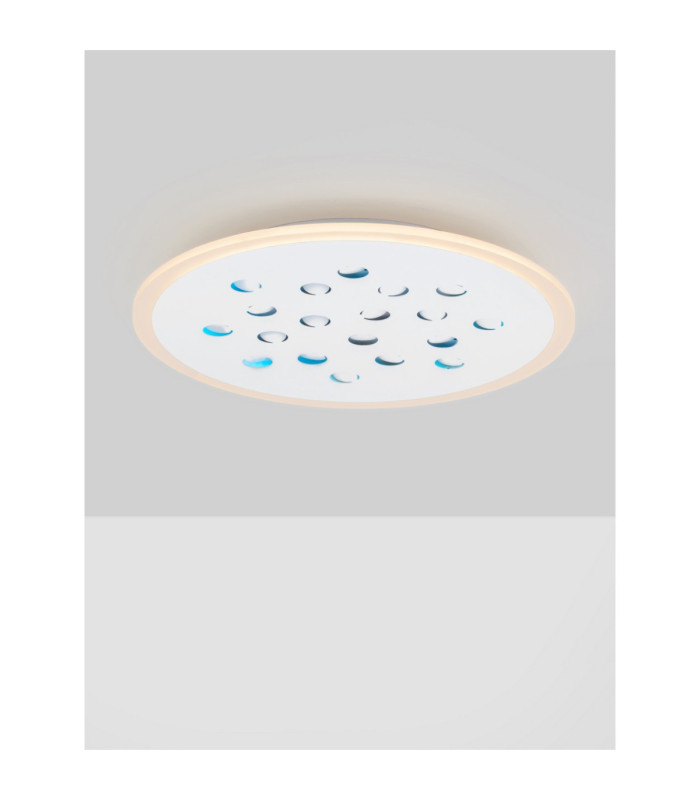 Astro Decorative Flush Ceiling Light Sandy White Outer Ring Dimmable LED 30W 2357lm 3000K RGB in Center-3