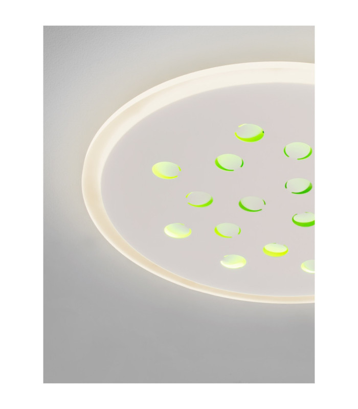 Astro Decorative Flush Ceiling Light Sandy White Outer Ring Dimmable LED 30W 2357lm 3000K RGB in Center-7