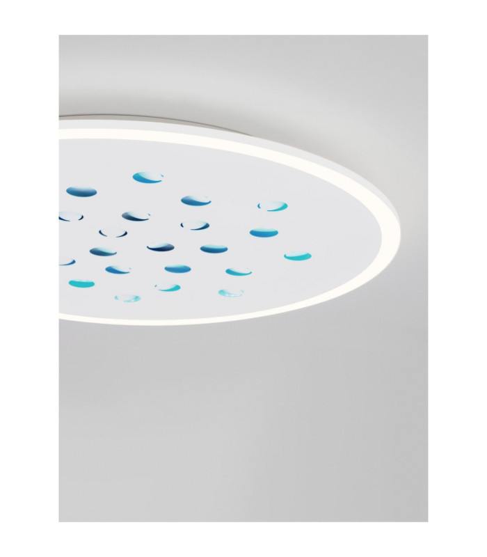 Astro Decorative Flush Ceiling Light Sandy White Outer Ring Dimmable LED 40W 3476lm 3000K RGB in Center-6