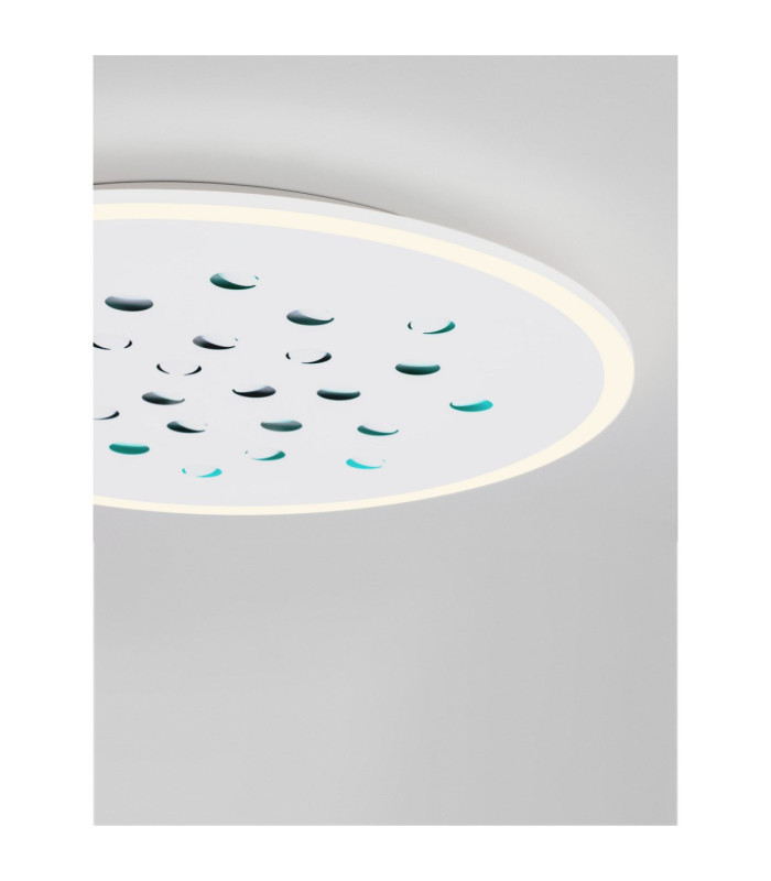 Astro Decorative Flush Ceiling Light Sandy White Outer Ring Dimmable LED 40W 3476lm 3000K RGB in Center-7