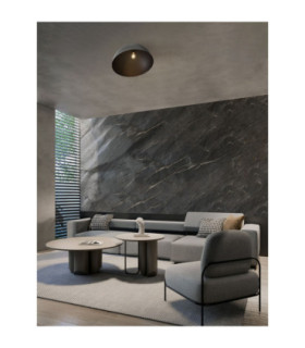 Onia 50cm Bowl Semi Flush Ceiling Light Dark Grey Sandy Black E27 1x12W-2