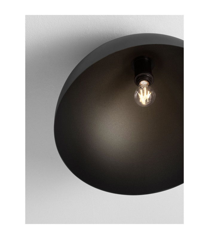 Onia 50cm Bowl Semi Flush Ceiling Light Dark Grey Sandy Black E27 1x12W-5