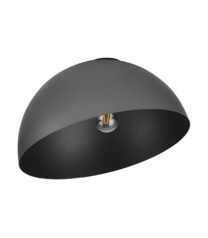 Onia 40cm Bowl Semi Flush Ceiling Light Dark Grey Sandy Black E27 1x12W-1
