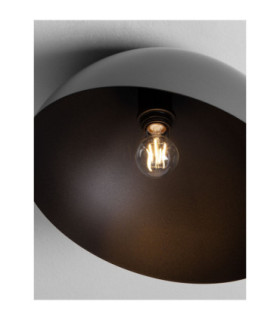 Onia 40cm Bowl Semi Flush Ceiling Light Dark Grey Sandy Black E27 1x12W-2