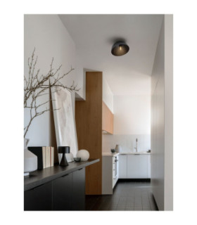 Onia 30cm Bowl Semi Flush Ceiling Light Dark Grey Sandy Black E27 1x12W-2
