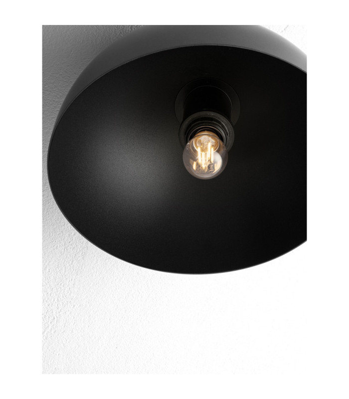 Onia 30cm Bowl Semi Flush Ceiling Light Dark Grey Sandy Black E27 1x12W-6