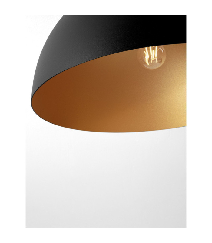 Onia 50cm Bowl Semi Flush Ceiling Light Sandy Black Gold E27 1x12W-5