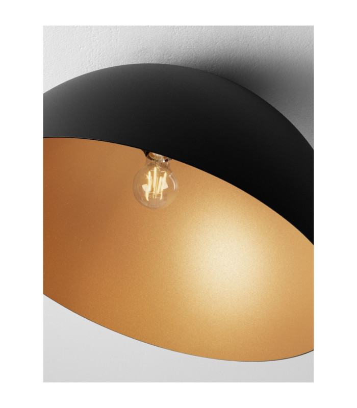 Onia 50cm Bowl Semi Flush Ceiling Light Sandy Black Gold E27 1x12W-6
