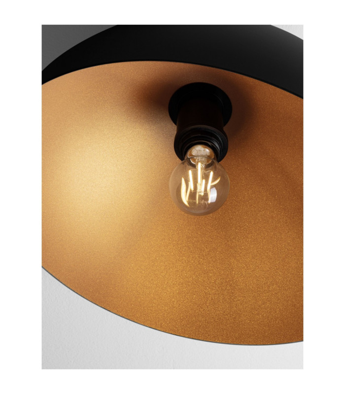 Onia 40cm Bowl Semi Flush Ceiling Light Sandy Black Gold E27 1x12W-5