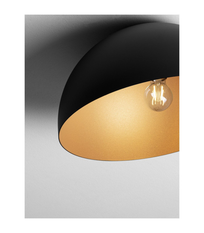 Onia 40cm Bowl Semi Flush Ceiling Light Sandy Black Gold E27 1x12W-6