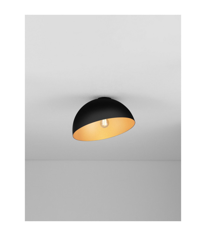 Onia 30cm Bowl Semi Flush Ceiling Light Sandy Black Gold E27 1x12W-4