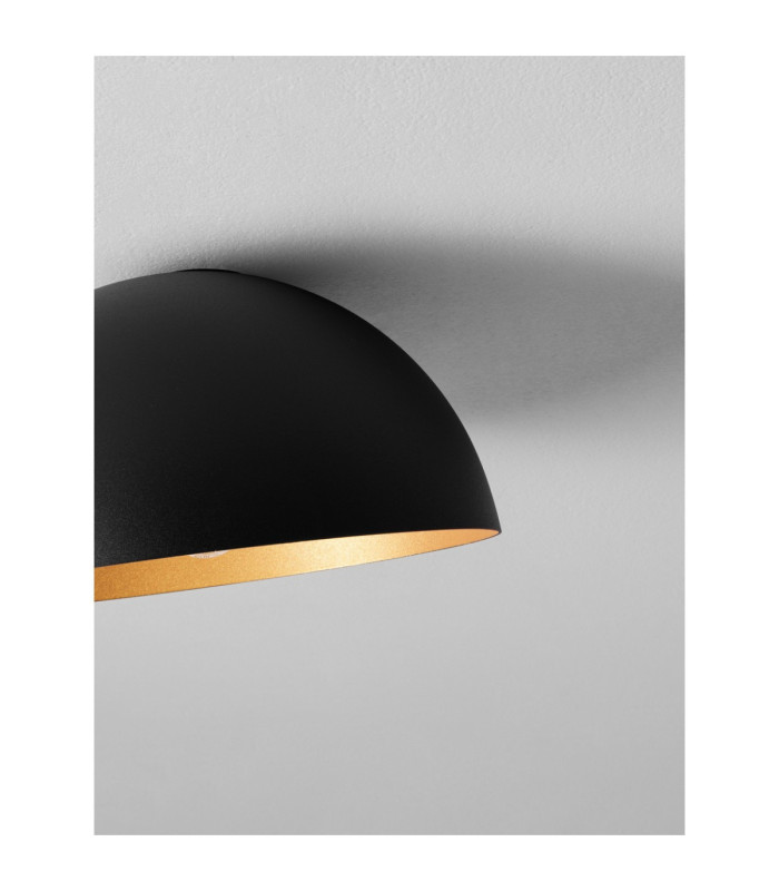Onia 30cm Bowl Semi Flush Ceiling Light Sandy Black Gold E27 1x12W-5