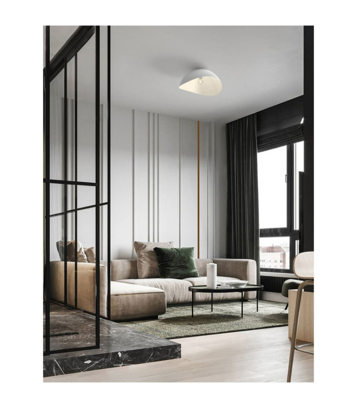 Opsi 50cm Bowl Semi Flush Ceiling Light Sandy White E27 1x12W-2