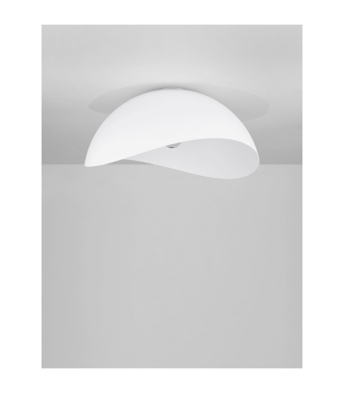 Opsi 50cm Bowl Semi Flush Ceiling Light Sandy White E27 1x12W-3