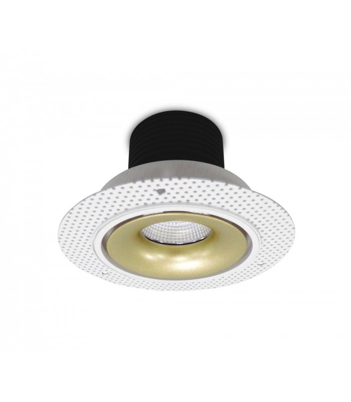 LED Recessed Round Downlight, White/Gold, 40 deg. Beam Angle, 780lm, 4000K, IP20, DRIVER NOT INC. - 2