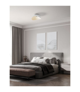 Opsi 40cm Bowl Semi Flush Ceiling Light Sandy White E27 1x12W-2