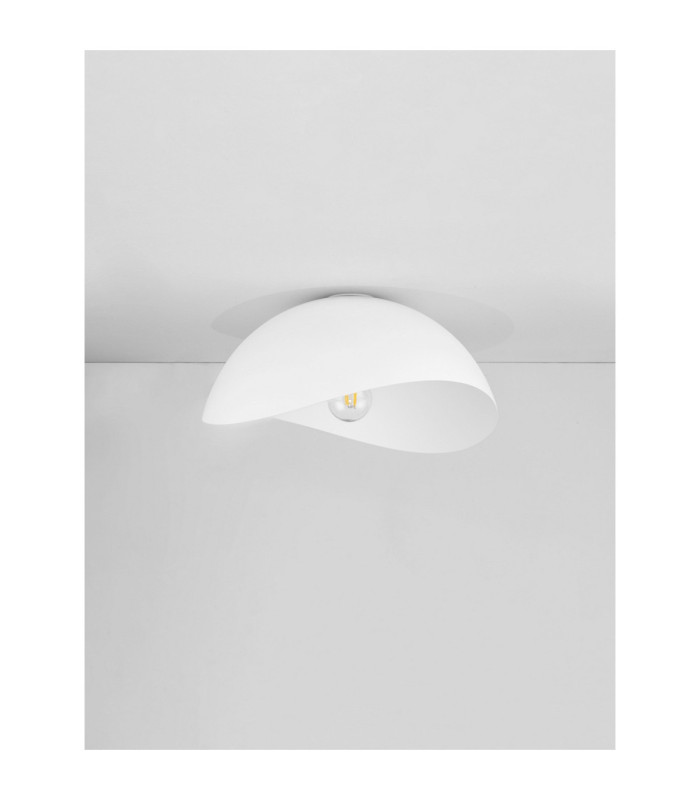 Opsi 40cm Bowl Semi Flush Ceiling Light Sandy White E27 1x12W-3