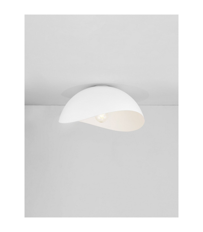 Opsi 40cm Bowl Semi Flush Ceiling Light Sandy White E27 1x12W-4