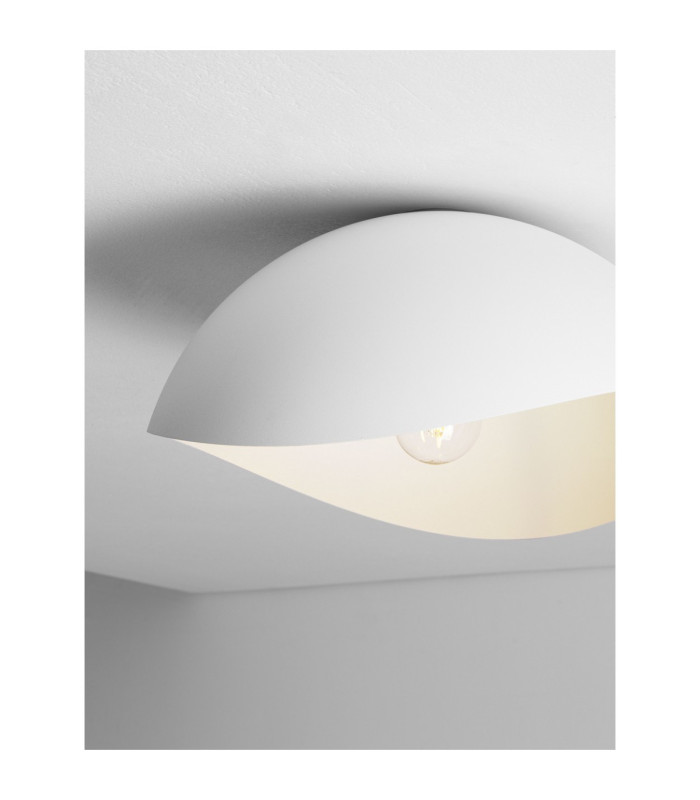 Opsi 40cm Bowl Semi Flush Ceiling Light Sandy White E27 1x12W-6