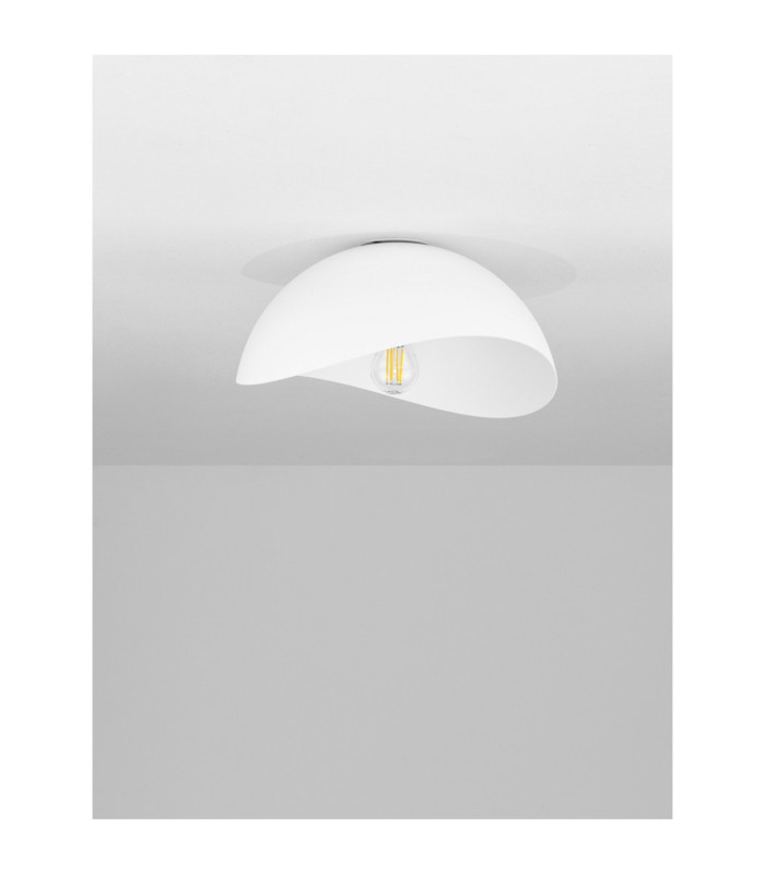 Opsi 30cm Bowl Semi Flush Ceiling Light Sandy White E27 1x12W-3