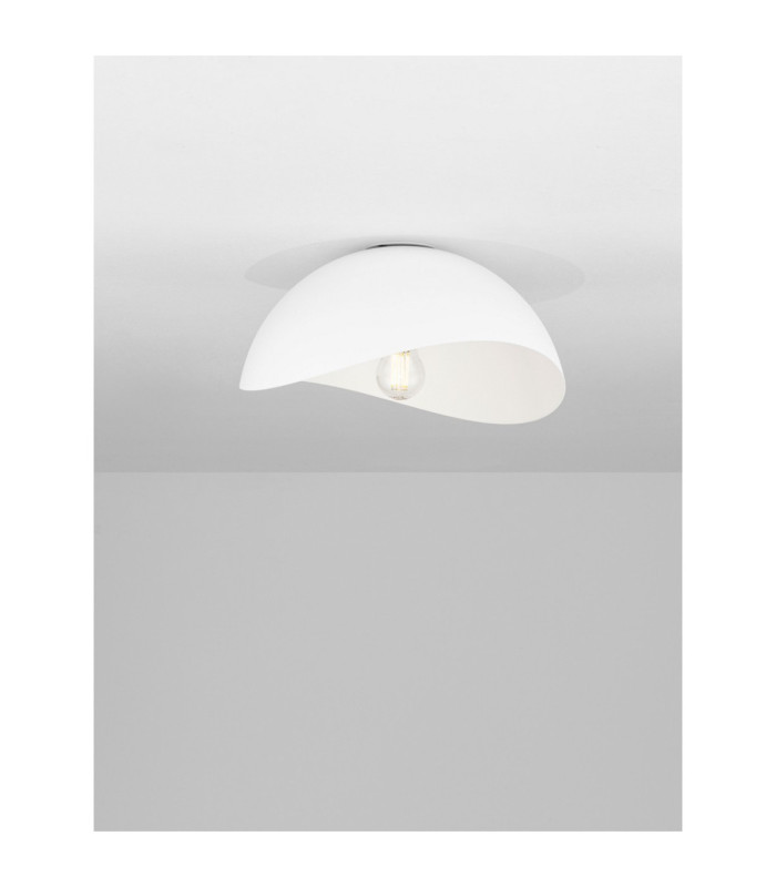 Opsi 30cm Bowl Semi Flush Ceiling Light Sandy White E27 1x12W-4