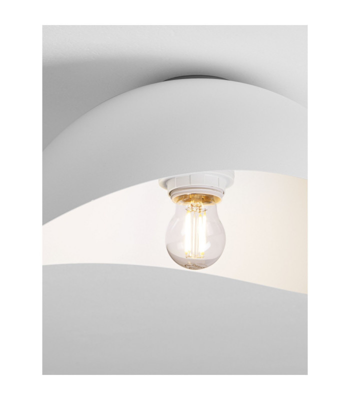 Opsi 30cm Bowl Semi Flush Ceiling Light Sandy White E27 1x12W-6