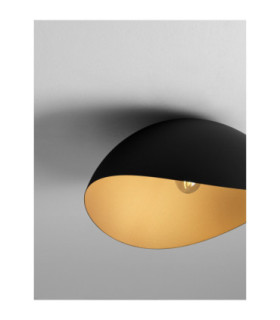 Opsi 50cm Bowl Semi Flush Ceiling Light Sandy Black Gold E27 1x12W-2