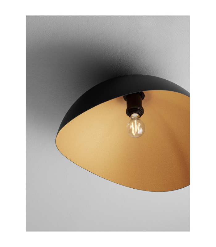 Opsi 50cm Bowl Semi Flush Ceiling Light Sandy Black Gold E27 1x12W-5