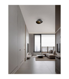 Opsi 50cm Bowl Semi Flush Ceiling Light Dark Grey Sandy Black E27 1x12W-2